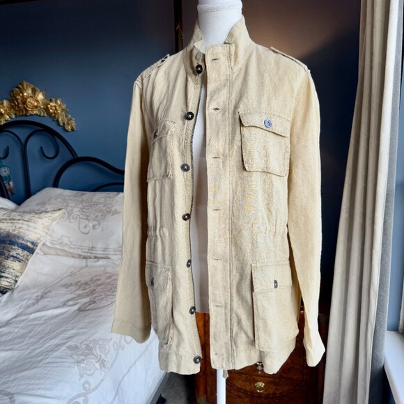 Michael Stars  100% Linen Light Khaki Jacket - Picture 2 of 14